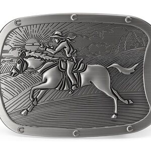 Silver Horse Rider Belt Buckle